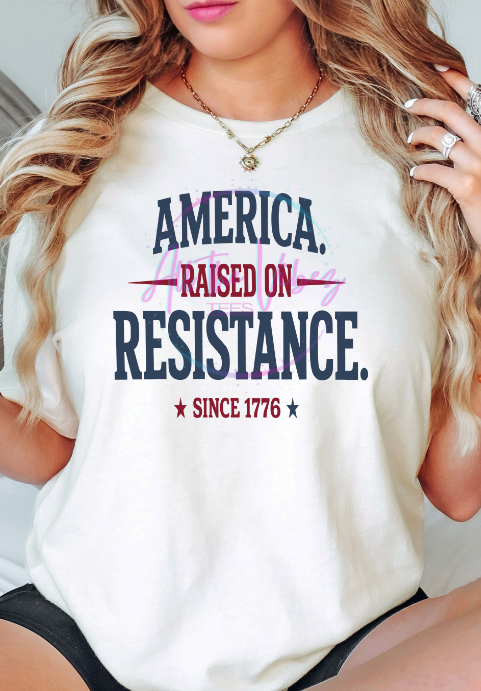 America Raised on Revolution or Resistance Tee | Quiet Rebellion Americana Graphic Shirt