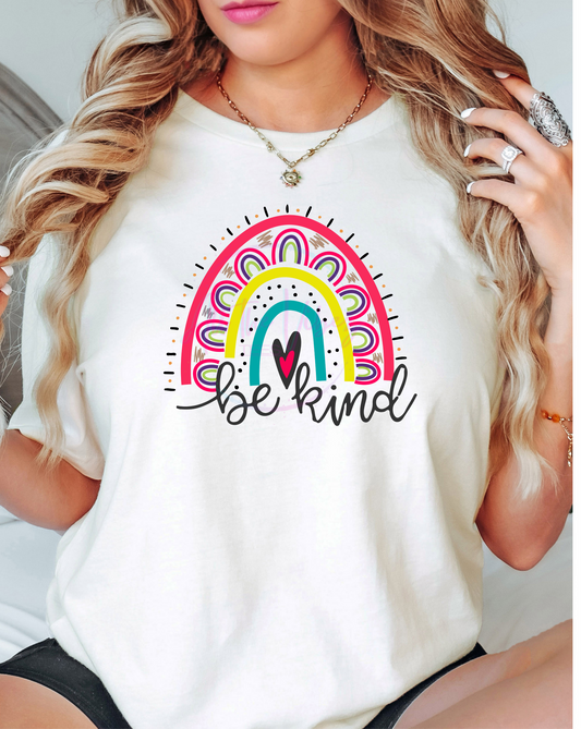 Be Kind Rainbow Graphic T-Shirt
